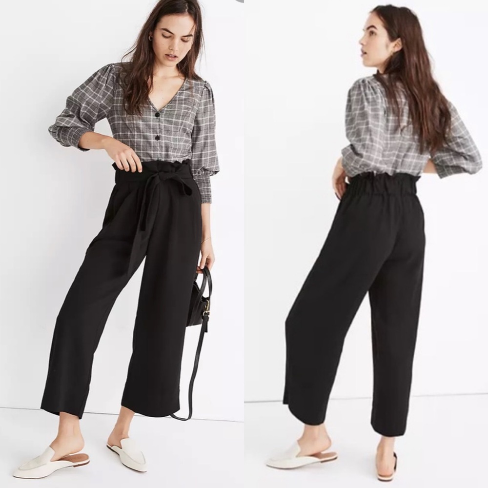 Madewell Tie Waist Huston Wide-leg Crop Pants